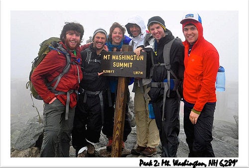 Another polaroid, at the Mt. Washington summit marker, reading &quot;6,289 feet&quot;.