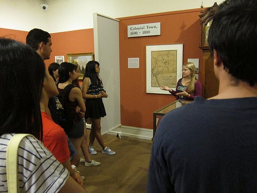 The &quot;Study of the city&quot; class on a tour of the New Haven Museum and Historical Society.