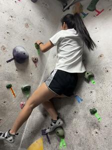 Me attempting to rock climb