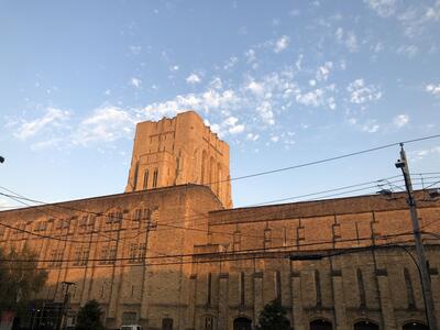 A view of Payne Whitney Gym from behind