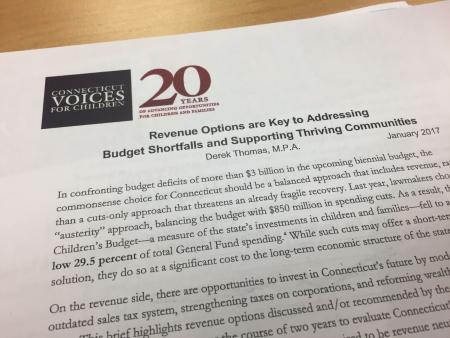 Budget Summary document from the CT Legislator Breakfast earlier this morning