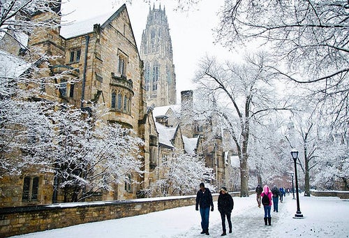 The Yale Campus in winter.