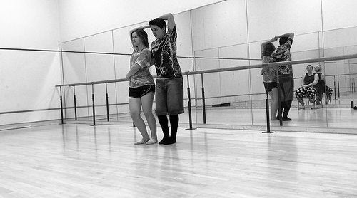 Students practicing in Branford dance studio.