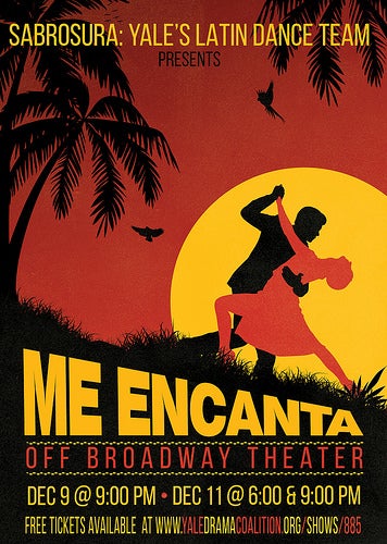 Poster for &quot;Me Encanta&quot;, a Sabrosura off-broadway theatre production.