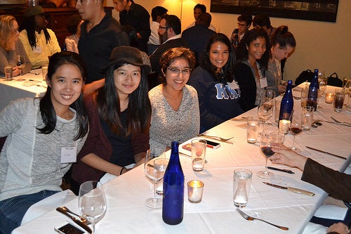 Sociology students at the department dinner.