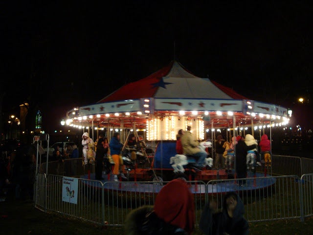 A carousel on the New Haven Green.