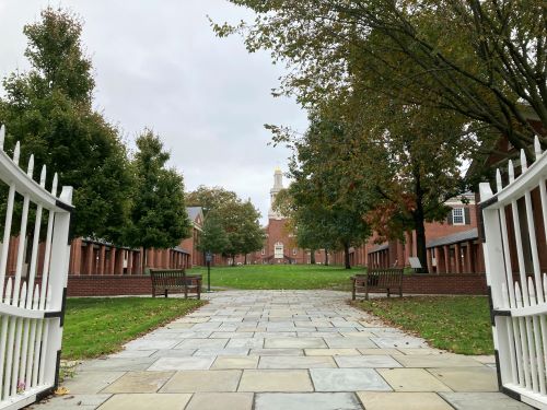 The entry to the Yale Divinity School's front courtyard
