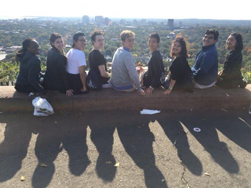 Our Froco Group hiked up to East Rock; you can see most of New Haven!