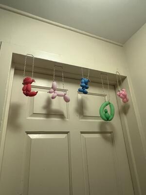Photo of balloon animals on my door
