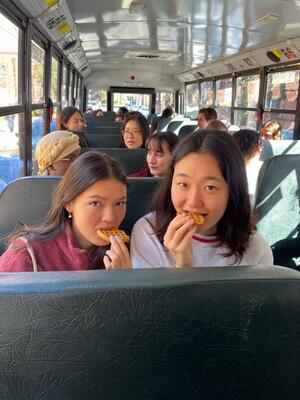 Waffles on a bus