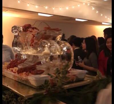 lobster in ice sculpture