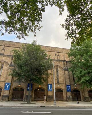 Yale sign displayed outside of Payne Whitney Gym