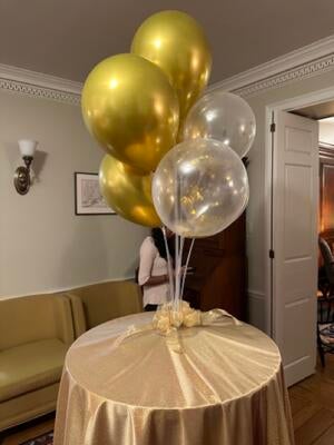 Spirited gold balloon decorations
