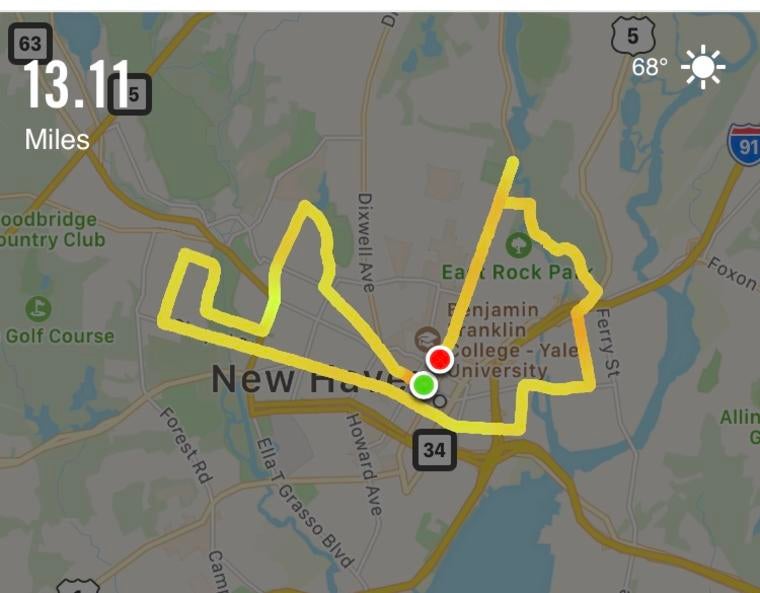 New Haven Running Map