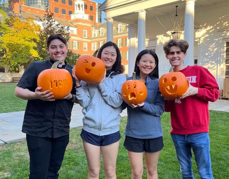 Pumpkin carving with friends
