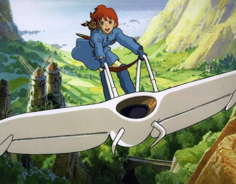 A scene from the Studio Ghibli film "Nausicaä of the Valley of the Wind".