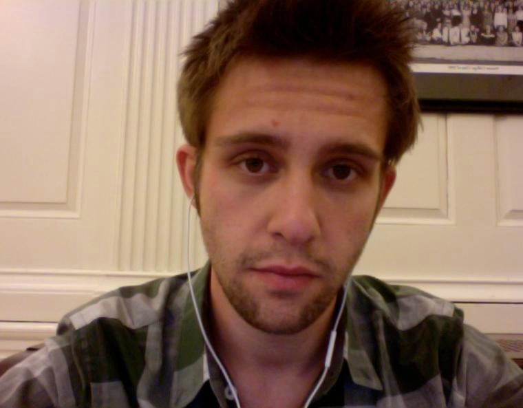 Webcam photo of the male author.
