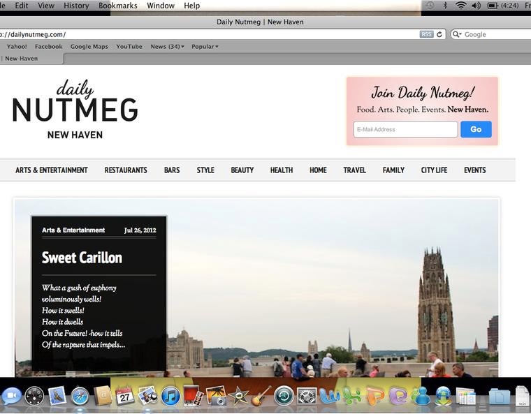 The "Daily Nutmeg" homepage.