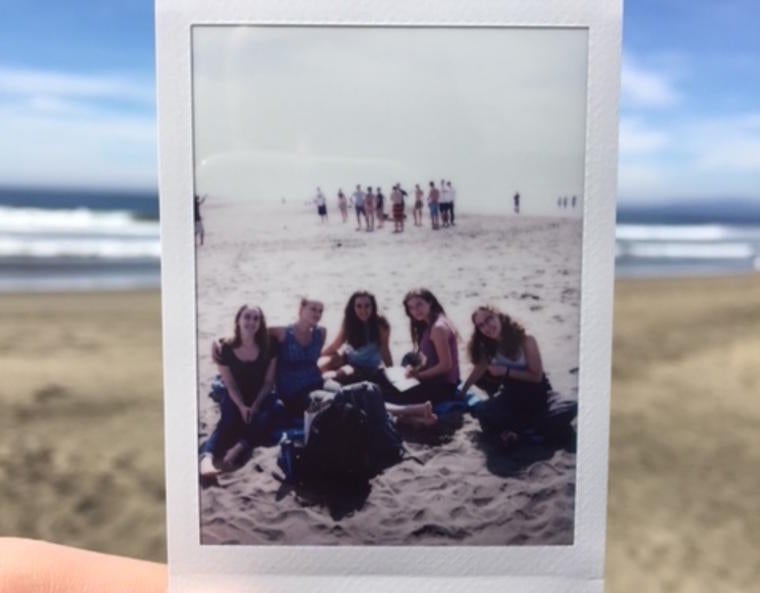 My friends and me at the beach our senior fall