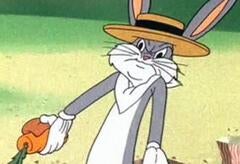 Bugs Bunny looking confused and frustrated.