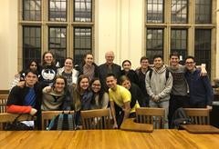 My first semester philosophy class (feat. John Hare) at our last class gathering/study session.