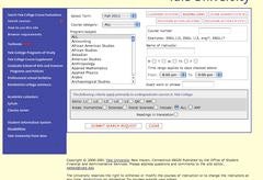 The Yale Online Course Information homepage.